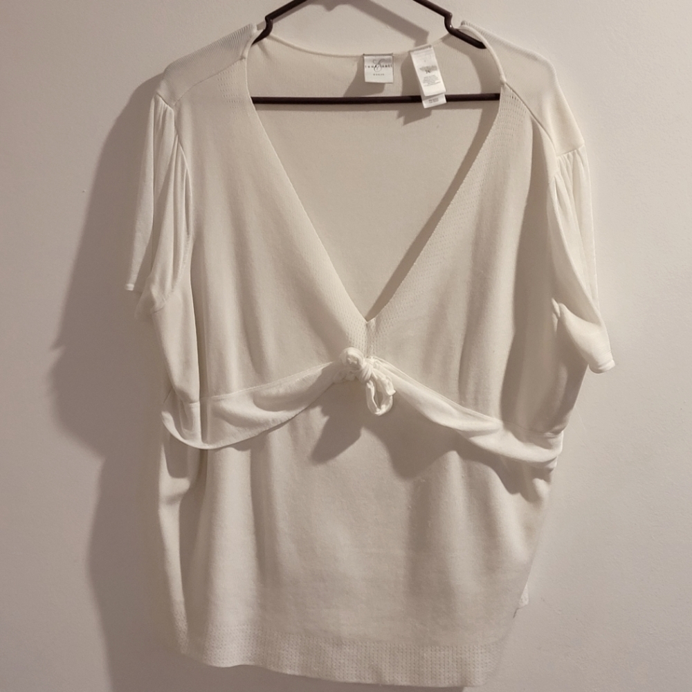 VINTAGE EMMA & JAMES, 2X, off-white colored sweater with 1/4 sleeves